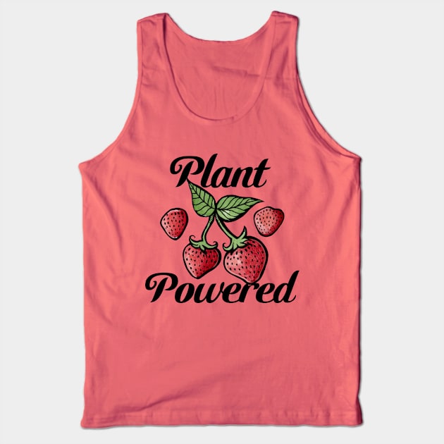 Plant Powered Strawberry Vegetarian Tank Top by bubbsnugg